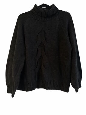 NWT Zenana Black Chunky Knit Oversized Sweater - Women's Size Large